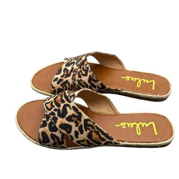 New in box, Lulu's‎ Koren Leopard Espadrille Slide Sandals - Picture 4 of 5